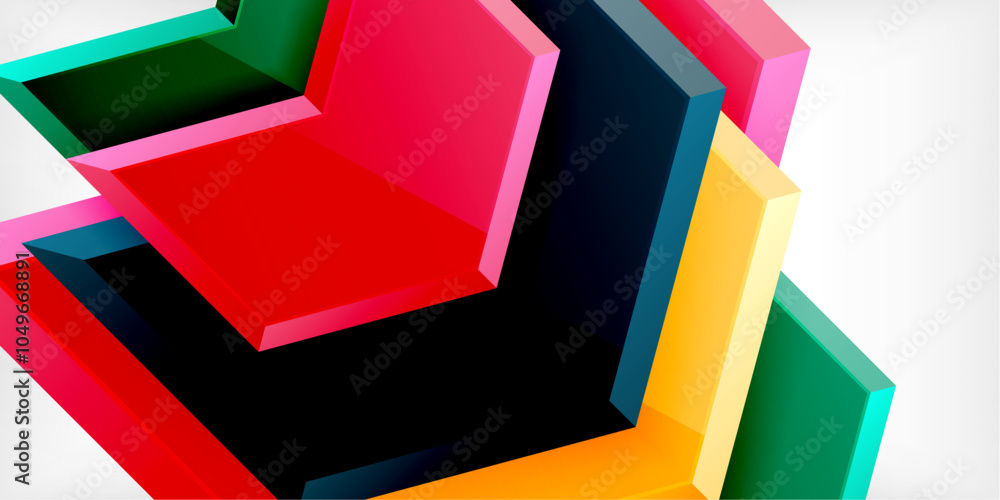 Aufkleber vector 3d arrow techno design template