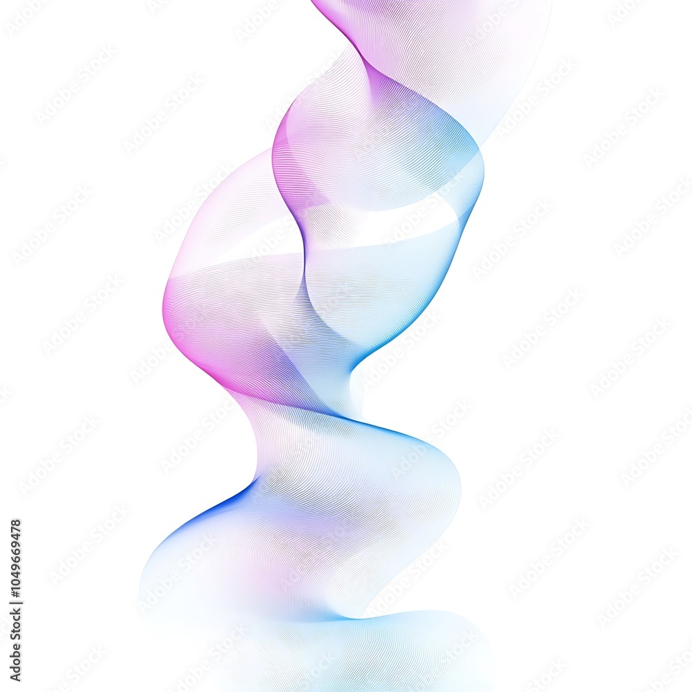 Poster glowing wavy vector lines creating flowing light dynamics