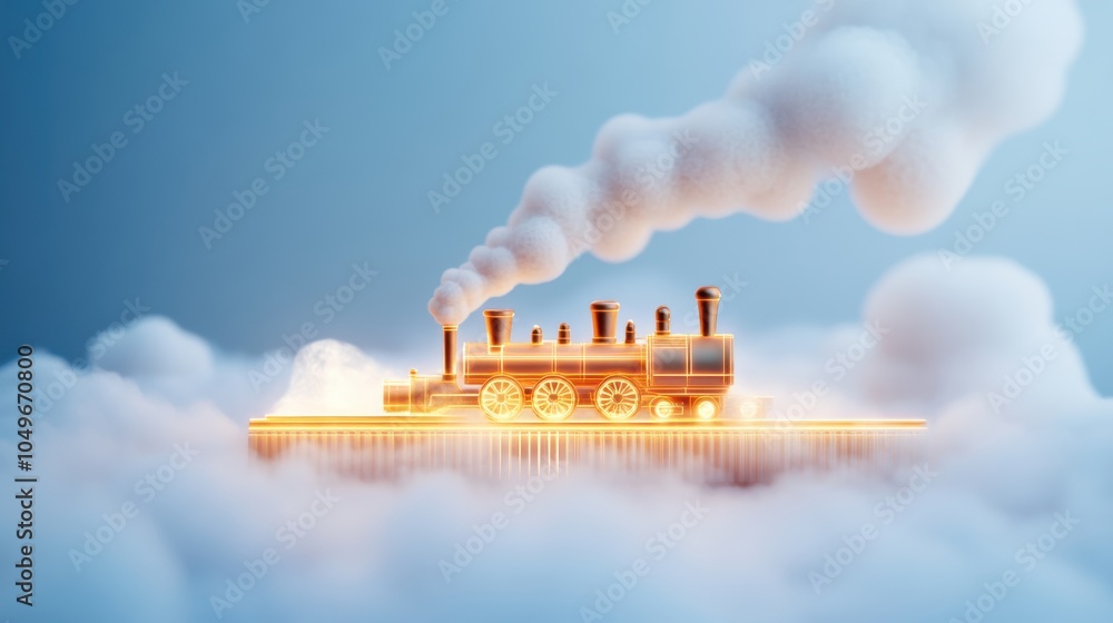 Poster a futuristic steam powered engine with advanced technology, showcasing the potential for increased e