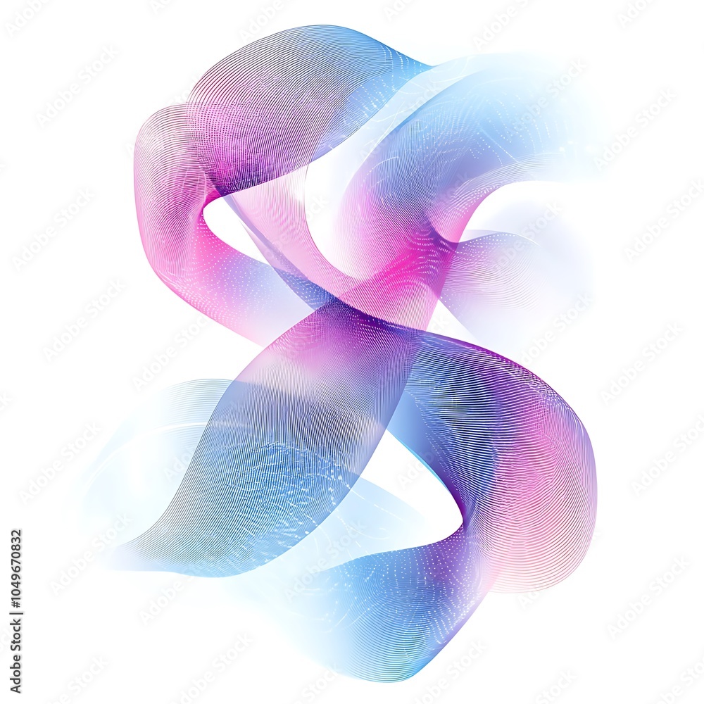 Poster abstract flowing lines in dynamic vector light wave design