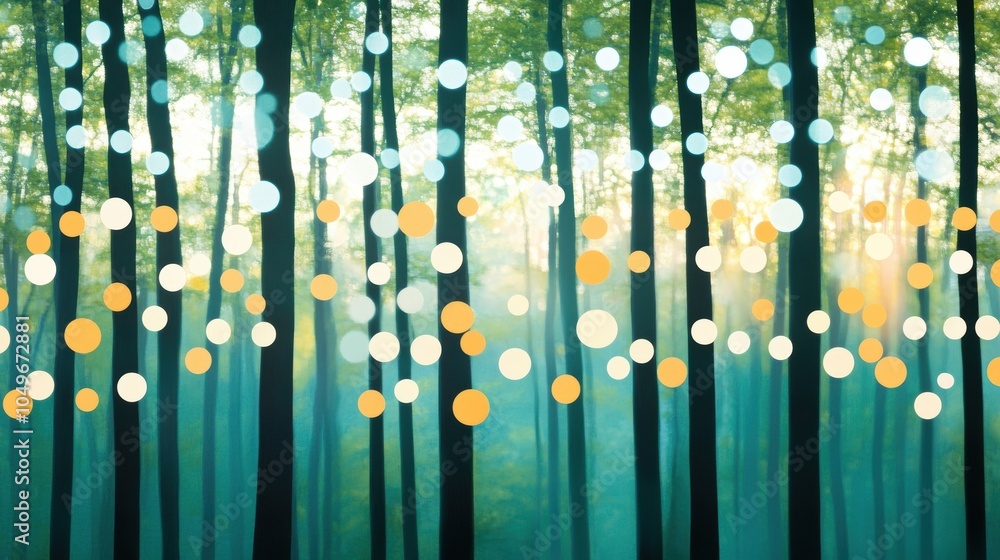 Aufkleber a whimsical, abstract pattern of dots and dashes creates a sense of movement and energy within a tra
