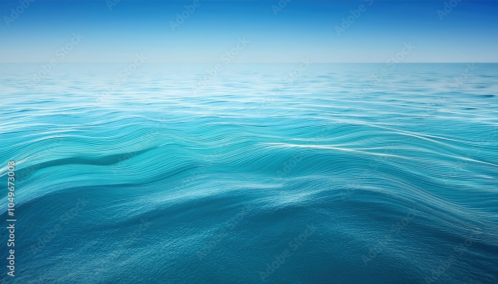 Poster calming blue ocean ripple texture. abstract fluid wave patterns in soft gradient blues for tranquil 