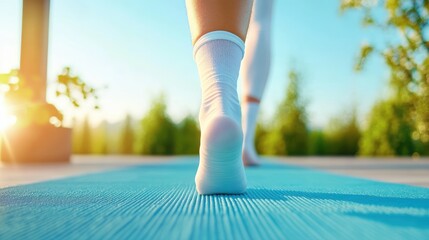 A person practicing yoga postures that emphasize breath control, promoting physical and mental balance.
