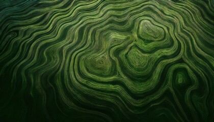 Intricate Green Topographic Pattern Background with Organic, Wavy Contour Lines Emulating Landscape Elevation Maps for Nature-Themed Visualizations, Eco Design Projects, and Environmental Graphics