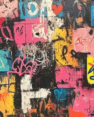 Obraz premium Old graffiti background