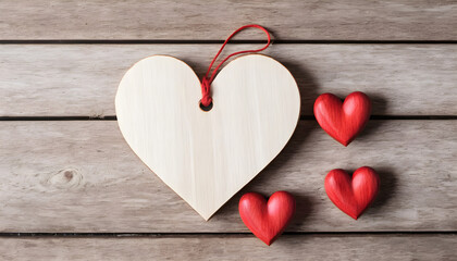 Fototapeta premium Wooden valentine isolated on white background