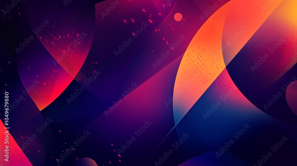 Poster bright abstract pattern composed of sharp geometric shapes in color