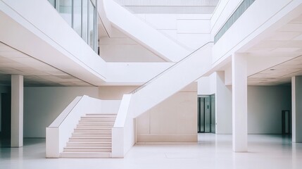 Fototapeta premium Minimalist Architectural Interior with Geometric Shapes and Patterns