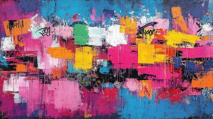 colorful graffiti on old wall