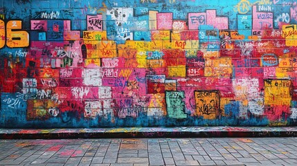 Obraz premium old wall with graffiti