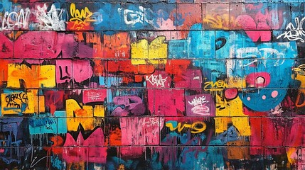Fototapeta premium old colorful graffiti texture