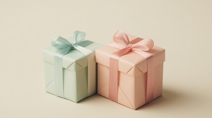 Obraz premium Pastel Colored Gift Boxes with Ribbon Bows
