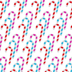 Abstract Seamless candy cane pattern  on a white background. Christmas stiped candy cane vector illustration. design for kids, fabric, texture, gift wrapping , wallpaper, background, and textile print