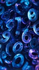 Vibrant Digital Numbers in a Cosmic Blue and Purple Space Light