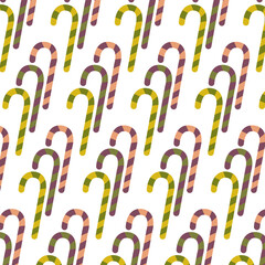 Abstract Seamless candy cane pattern  on a white background. Christmas stiped candy cane vector illustration. design for kids, fabric, texture, gift wrapping , wallpaper, background, and textile print