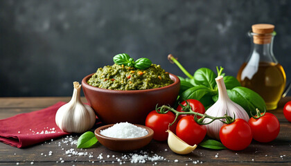 ingredients for pesto sauce