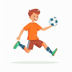 Cute boys are playing football