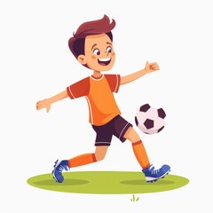 Obraz premium Cute boys are playing football