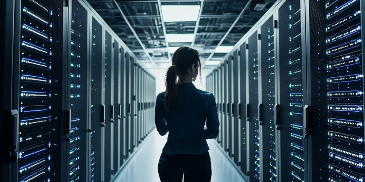 A website owner managing their server through a web hosting platform promoting seamless web hosting services for online businesses
