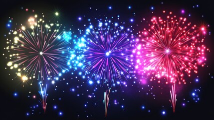 Colorful Abstract Firework Illustration for Celebrations
