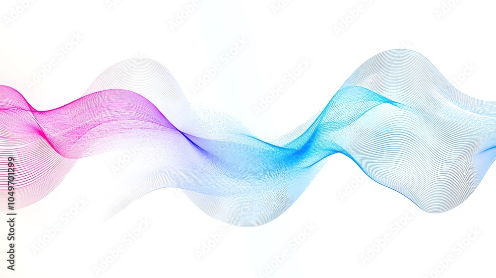 Poster dynamic flowing light lines enhancing abstract vector composition