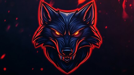 Dynamic wolf esport mascot blended with fox gaming logo design