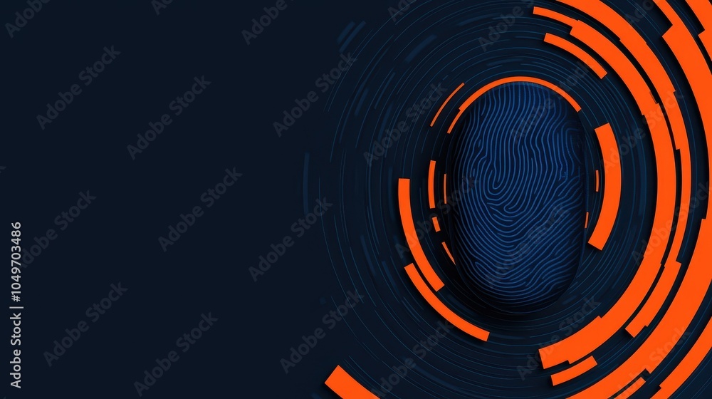 Aufkleber a vibrant abstract digital design with concentric circular patterns in orange and blue against a dar
