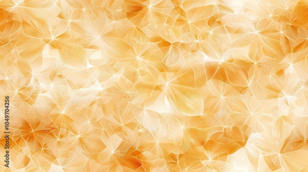 Poster the image is an abstract pattern of overlapping, translucent flowers in soft orange hues. the flower
