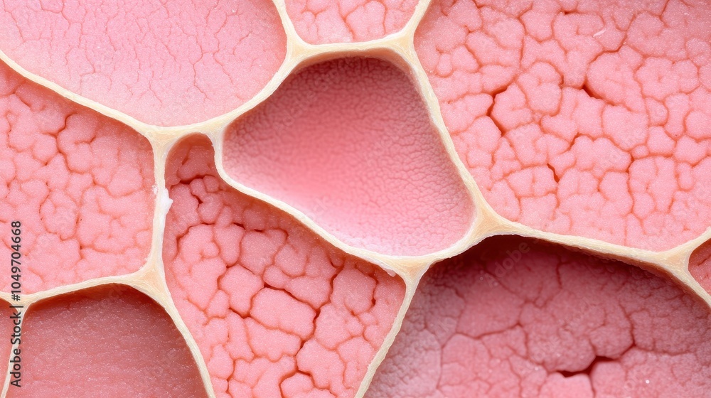 Poster microscopic view of the skin showing layers of epidermis and dermis with detailed cells with copy sp
