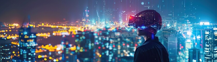 Fototapeta premium Real estate developers constructing virtual properties in the metaverse, creating a booming digital market