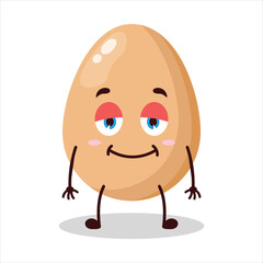 cute lazy expression of chicken egg character