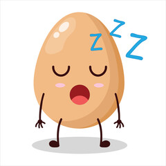 cute rest expression of chicken egg character