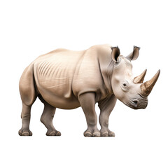 Obraz premium Rhinoceros standing isolated on transparent background..