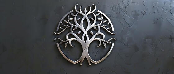 Creative stylized tree made of circuit lines. Nature and electronics fusion concept, A white chalk drawing in a tree design on a blackboard backdrop with image, A close-up of a metal letter with wings