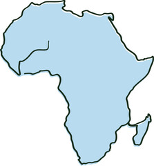 Nation of Africa map elegance minimalist continuous single linear artwork.