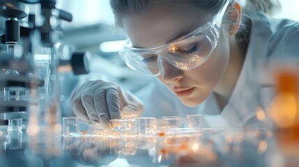 Young Female Scientist Conducting Experiment in Laboratory