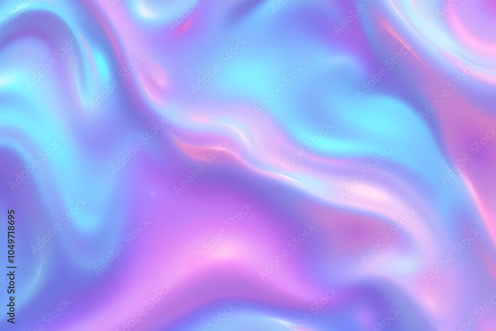 Poster iridescent abstract background with smooth pastel waves and glossy texture