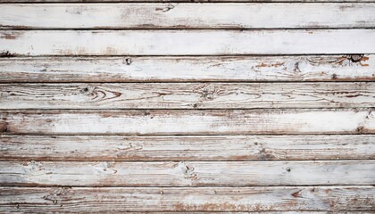 Obraz premium Rustic background with weathered texture and natural wood grain revealed by white painted wood planks