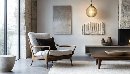 Obraz premium Minimalist and unique interior design in the house