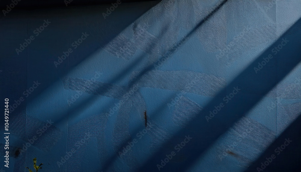 Poster abstract moody blue wall texture with long shadows. ideal for minimalist backgrounds, web design, an