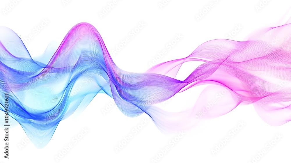 Poster fluid dynamic lines and light waves in abstract vector design