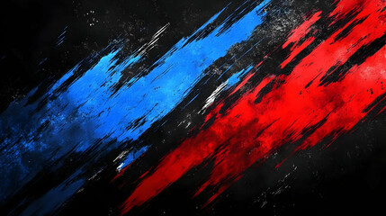 Abstract Blue and Red Strokes on Black Background - Illustration