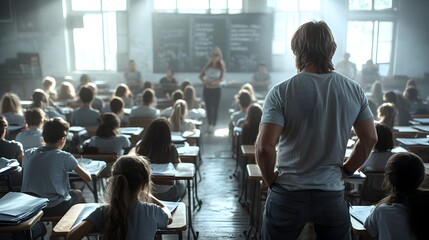 Focused students learning in a traditional classroom setting