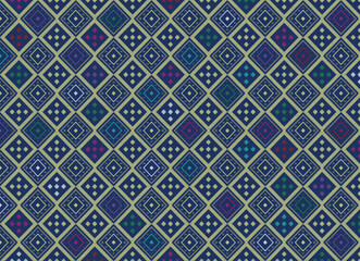 Ethnology classic art pattern design. Local Karen ethnic texture art of North Thailand very beautiful sweet color for decorate products and other. ethnology, karens, cloth, geometrical, art work.