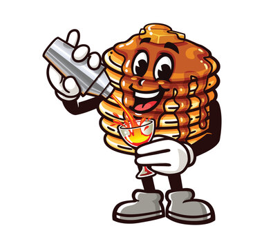 recommend clip art: Pancake making Cocktail, Cartoon Mascot Illustration Character Vector Clip-art Hand-drawn Logo Design