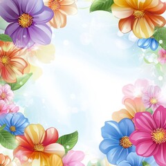 Obraz premium Spring card with flowers.