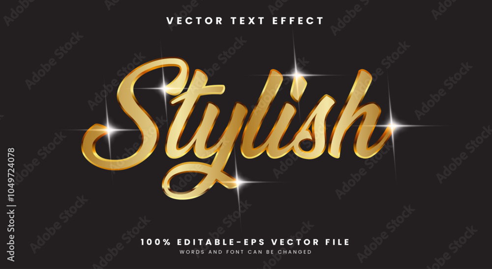 Poster stylish shiny 3d editable text effect template