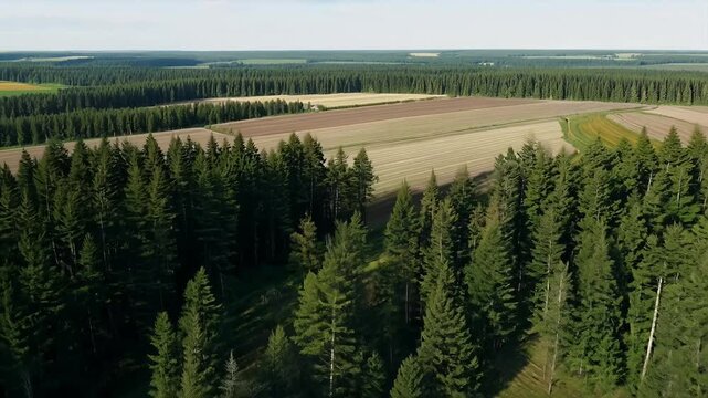 alarming reality deforestation aerial view landscape where oncevibrant pine forests now reduced agricultural fields captured bird'seye that highlights ecological challenges facing our