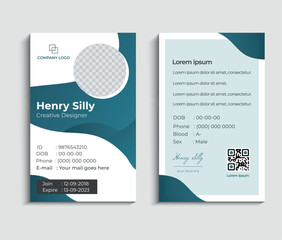 Business id card template with minimalist elements