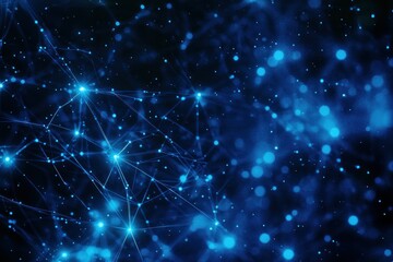 Fototapeta premium Abstract Blue Background with Light Connections